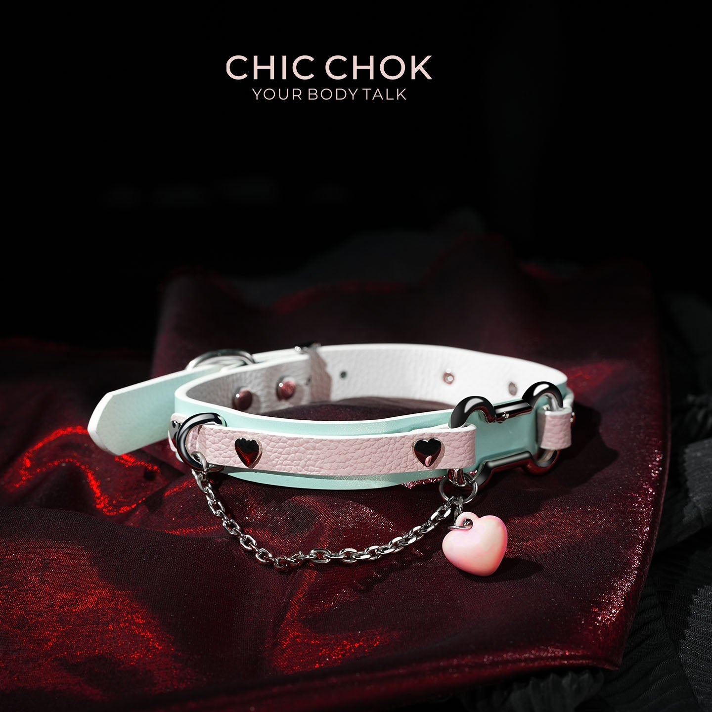 Cotton Candy Puppy - Pastel Blue & Pink Bone Choker by CHICCHOK - Choker