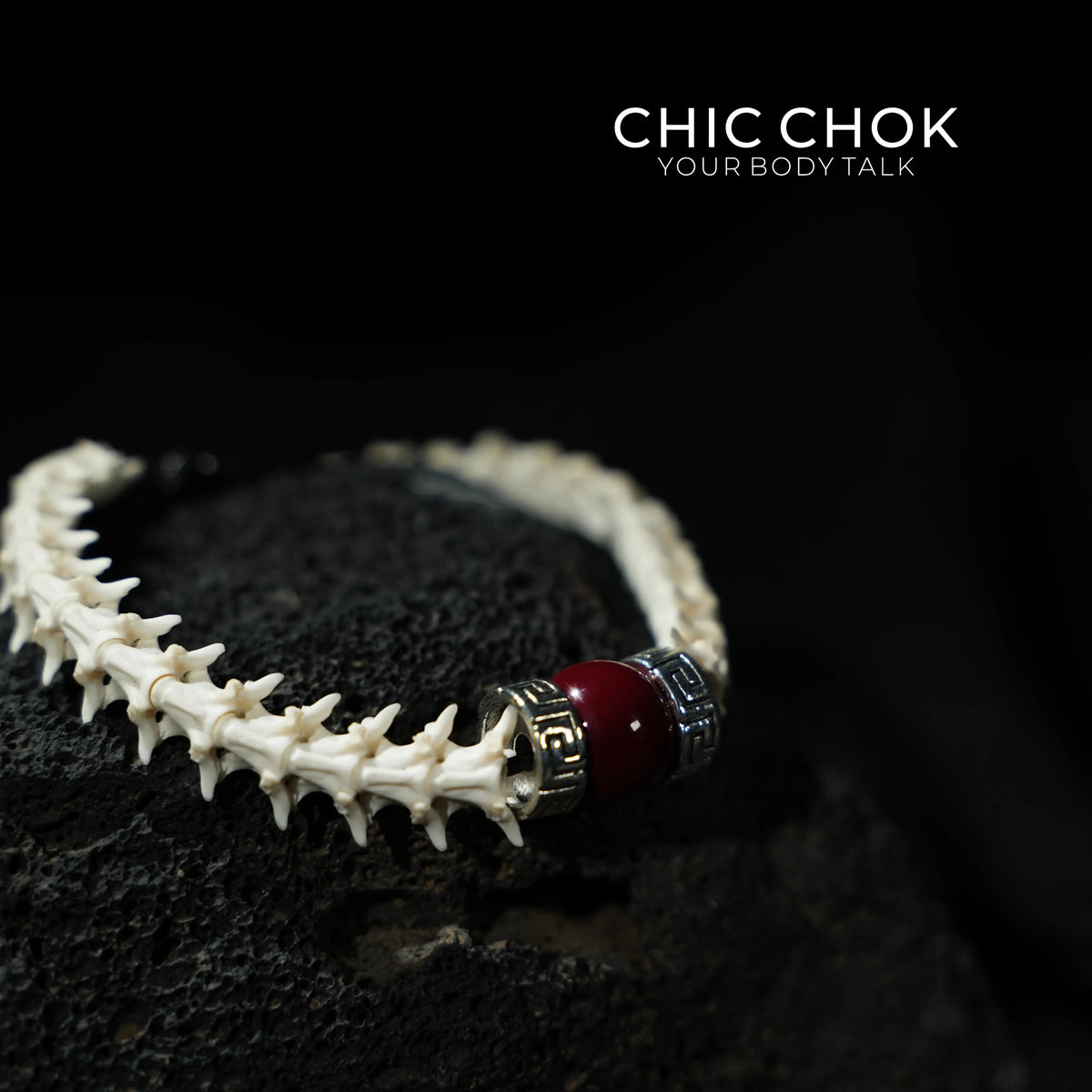 Red-Eyed Scaled Bone Bracelet