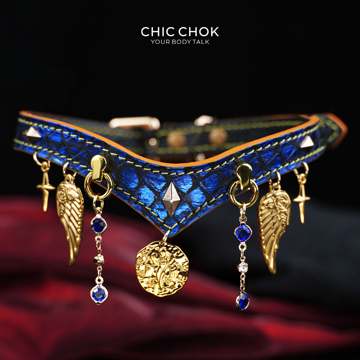CHICCHOK Astral Sequence Zodiac Choker Collection | Custom Genuine Cowhide & Snakeskin Collar | 12 Astrology Tarot Heavy Metal Neckwear