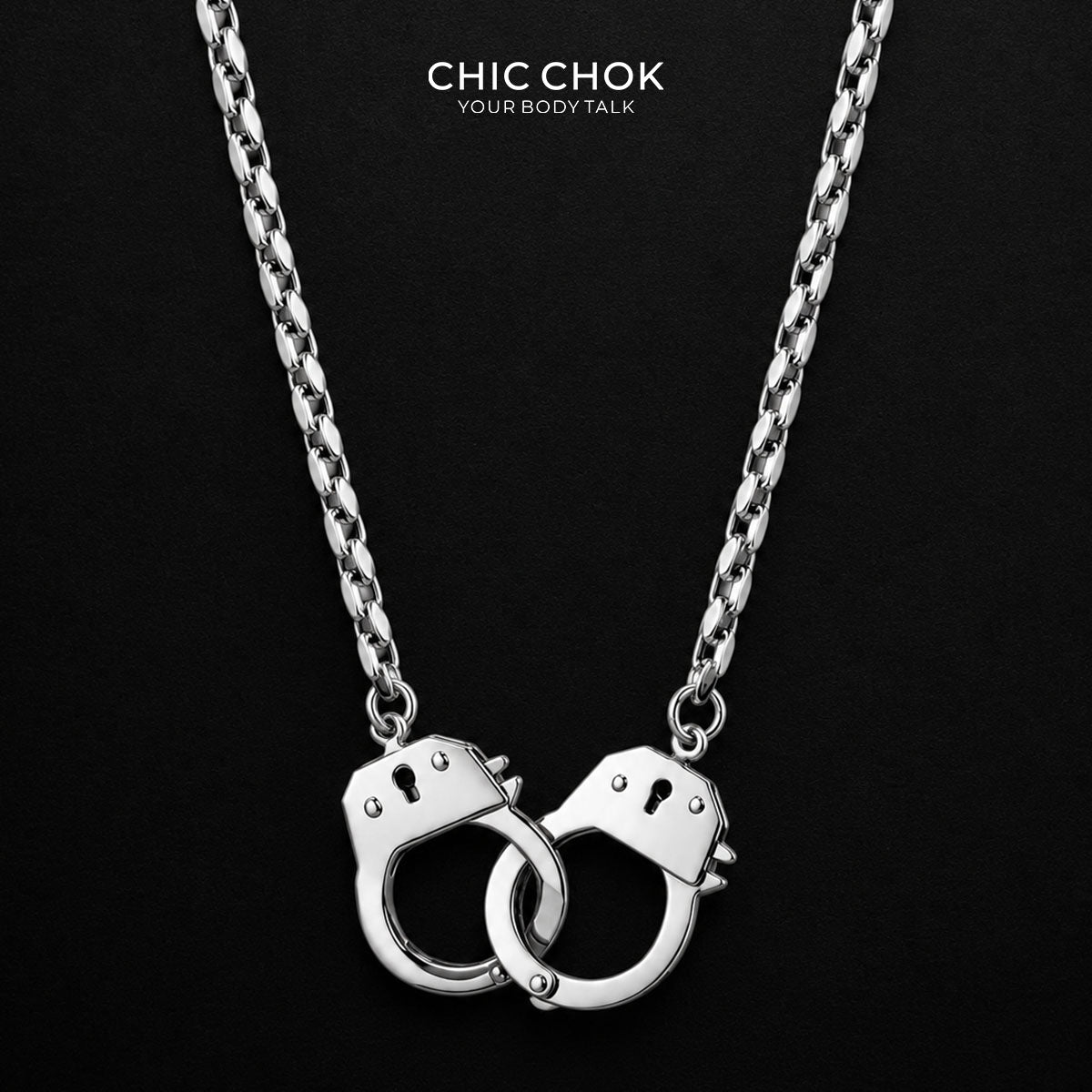 CHICCHOK Unbound Dual Rings 手錠ネックレス|デタッチャブル ステンレススチール 二重レイヤーチョーカー|サブバーシブ Y2K インダストリアルパンク マルチウェア Yラリエットチェーンジュエリー・敏感肌対応