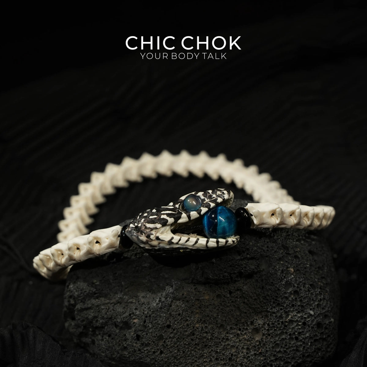 CHIC CHOK Bone Serpent Embracing Sapphire Star