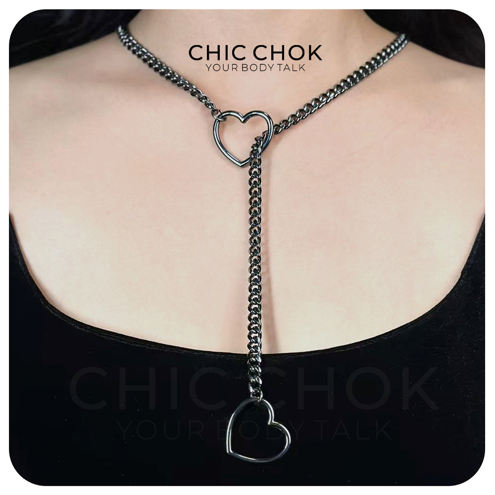 O Ring Heart Lock Choker Leweceeo Heart Padlock Choker Collar O