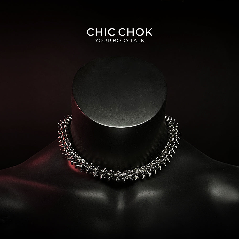 chicchok dragon theme collar, heavy metal, punk, wasteland style, handmade, muscle