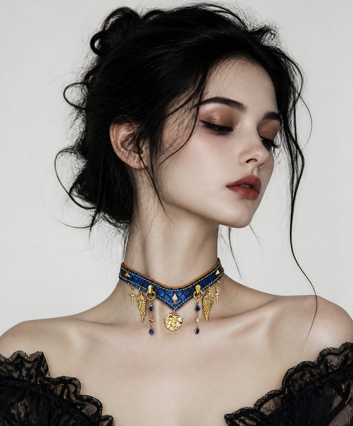 CHICCHOK Astral Sequence Zodiac Choker Collection | Custom Genuine Cowhide & Snakeskin Collar | 12 Astrology Tarot Heavy Metal Neckwear