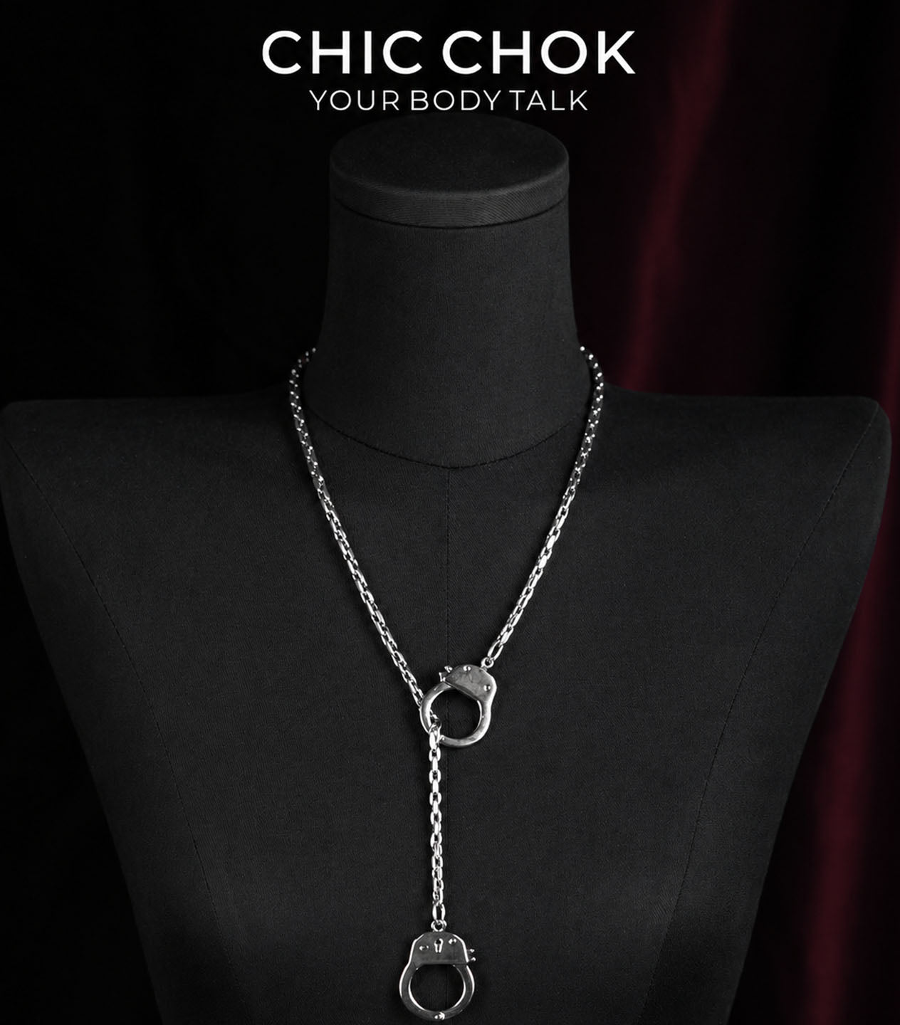 Unbound Dual Rings Handcuff Necklace | Detachable Stainless Steel Double Layer Choker | Subversive Y2K Industrial Punk Multi-Wear Y-Lariat Chain Jewelry for Sensitive Skin by CHICCHOK - Necklace