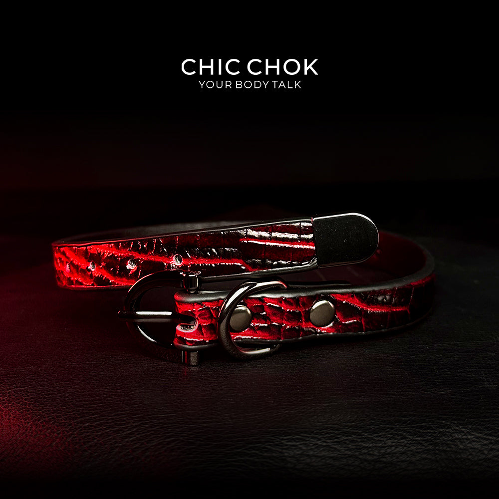 CHICCHOK [Flaming lilith]  Gothic style, punk style, fashionable leather choker