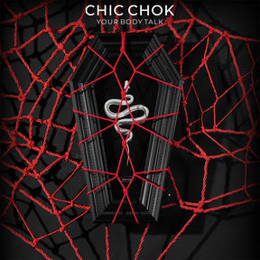 CHICCHOK Coffin Serpent | Real Snake Skeleton Shibari Art Frame | Hexagon Gothic Wall Totem