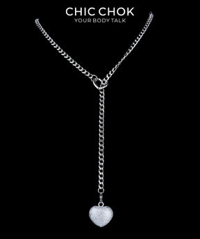CHICCHOK Sweet Punk Y-Lariat Chain Necklace | Y2K Cute Coquette Heart Charm Collar | Harajuku Kawaii Stainless Steel Cuban Link Jewelry for Sensitive Skin