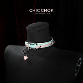 Cotton Candy Puppy - Pastel Blue & Pink Bone Choker