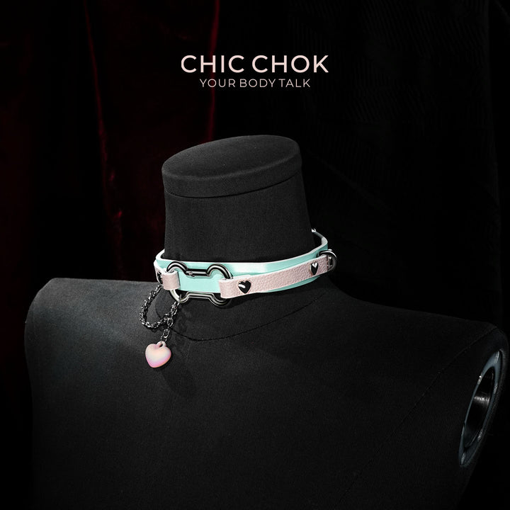 Cotton Candy Puppy - Pastel Blue & Pink Bone Choker