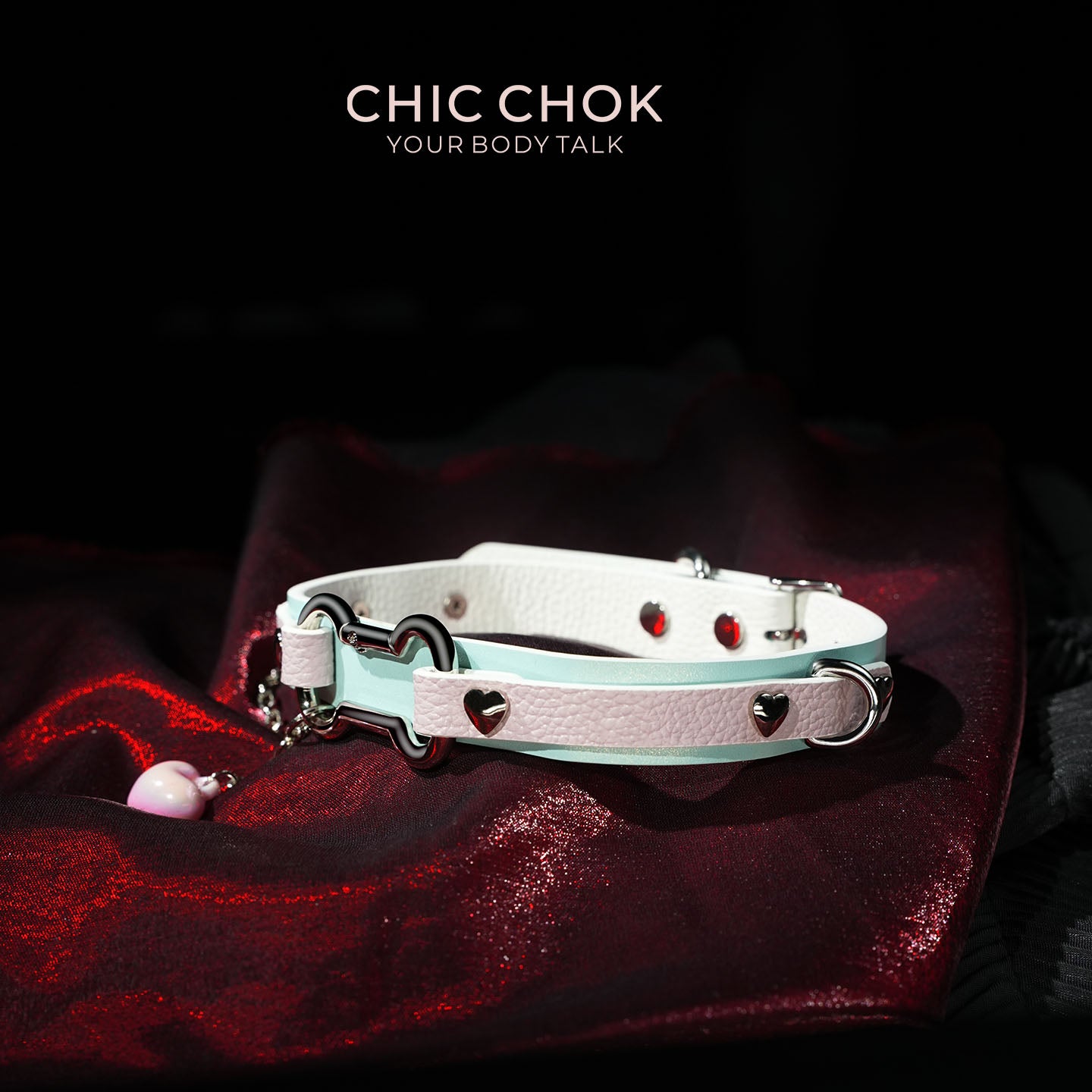 Cotton Candy Puppy - Pastel Blue & Pink Bone Choker