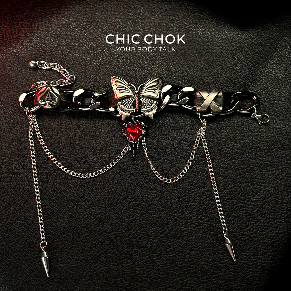 CHIC CHOK [Goth Butterfly] Bracelet, Gothic, Butterfly Themed, Daily W