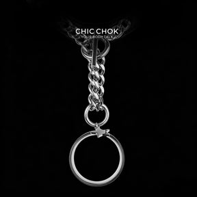 CHICCHOK "Lunar Shackle" Stainless Steel Ring Y-Necklace | Gothic OT Toggle Clasp Star & Moon Pendant Drop Chain | Dark Grunge Y2K Streetwear Jewelry