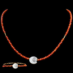 CHICCHOK Bohemian Enamel Ocean Beaded Necklace & Bracelet Set | Asymmetric Star Moon Pendant | Summer Beach Resort Y2K Jewelry