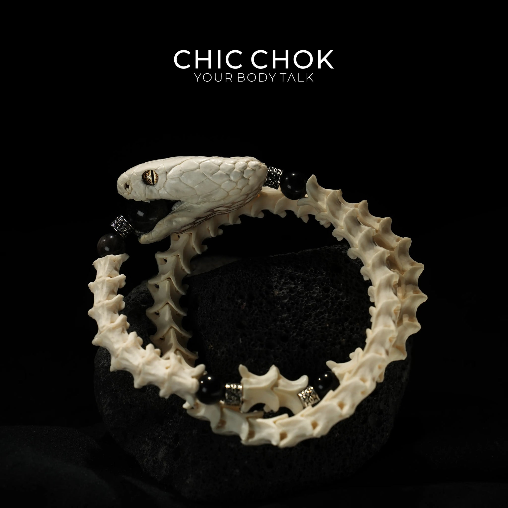 CHIC CHOK [Serpent Bone Pledge] Bracelet—A Wild Declaration of Dark Aesthetics