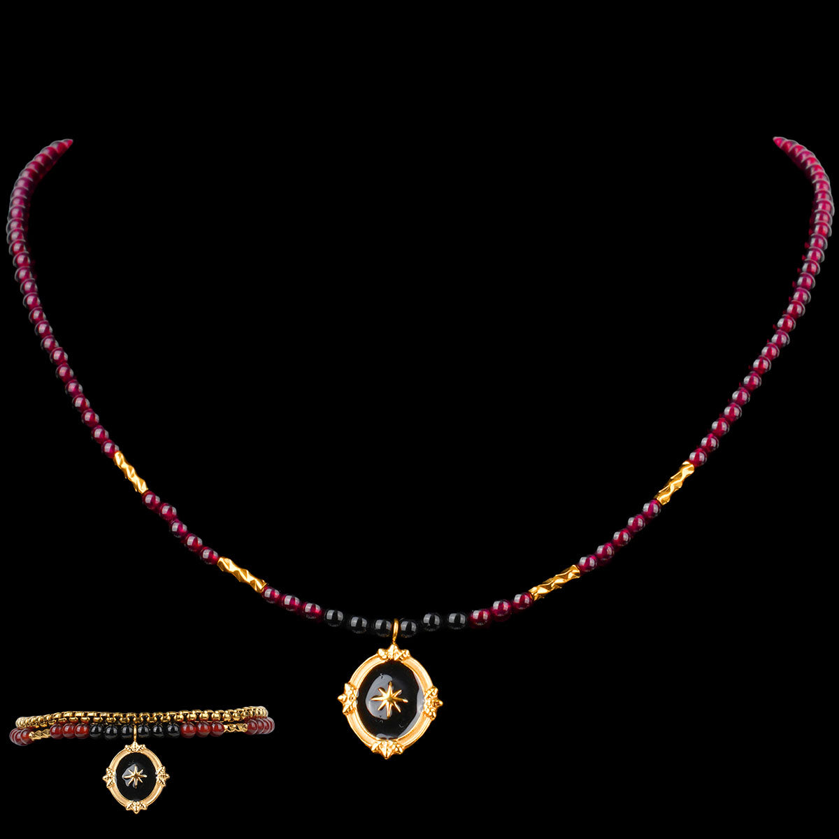 CHICCHOK Bohemian Enamel Ocean Beaded Necklace & Bracelet Set | Asymmetric Star Moon Pendant | Summer Beach Resort Y2K Jewelry