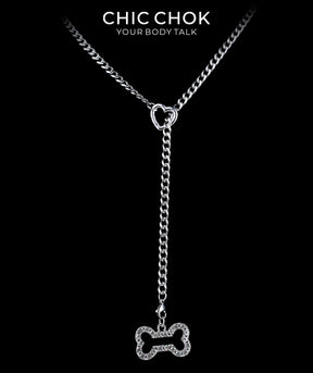 CHICCHOK Sweet Punk Y-Lariat Chain Necklace | Y2K Cute Coquette Heart Charm Collar | Harajuku Kawaii Stainless Steel Cuban Link Jewelry for Sensitive Skin