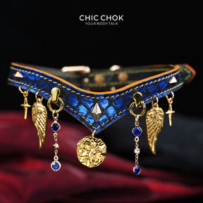 CHICCHOK Astral Sequence Zodiac Choker Collection | Custom Genuine Cowhide & Snakeskin Collar | 12 Astrology Tarot Heavy Metal Neckwear