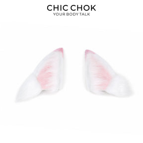 CHICCHOK Pink Haze Animatronic Neko Ears | Moving Plush Cat Ear Headband | Pastel Goth Cyber Cosplay Accessory