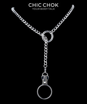 CHICCHOK Subversive Y-Lariat Chain Necklace | Gothic Stainless Steel Cuban Link Collar