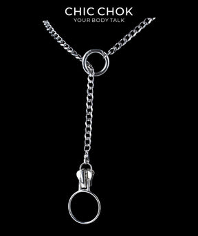 CHICCHOK Subversive Y-Lariat Chain Necklace | Gothic Stainless Steel Cuban Link Collar