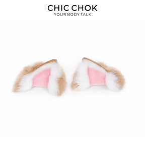 CHICCHOK Pink Haze Animatronic Neko Ears | Moving Plush Cat Ear Headband | Pastel Goth Cyber Cosplay Accessory