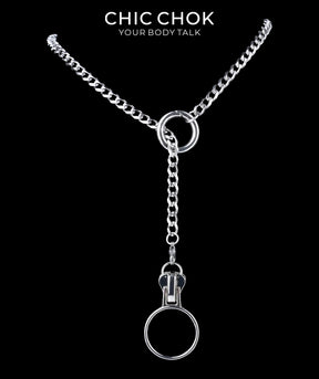 CHICCHOK Subversive Y-Lariat Chain Necklace | Gothic Stainless Steel Cuban Link Collar