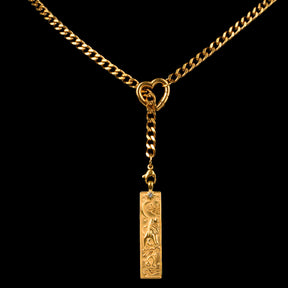CHICCHOK Whispers of the Corona | Customized Tarot Major Arcana Y-Chain for the 12 Zodiac Signs | Heart-Shaped Clasp Vintage Gold Necklace | Dark Occult High-Street Accessories