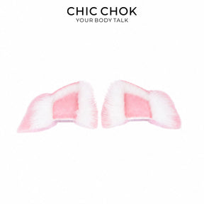 CHICCHOK Pink Haze Animatronic Neko Ears | Moving Plush Cat Ear Headband | Pastel Goth Cyber Cosplay Accessory