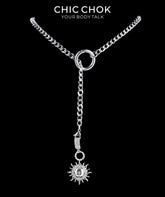 CHICCHOK Subversive Y-Lariat Chain Necklace | Gothic Stainless Steel Cuban Link Collar