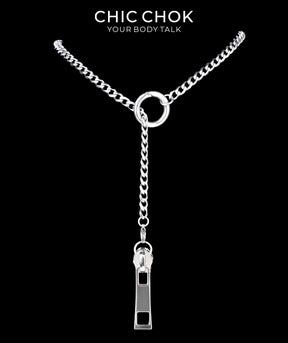 CHICCHOK Subversive Y-Lariat Chain Necklace | Gothic Stainless Steel Cuban Link Collar