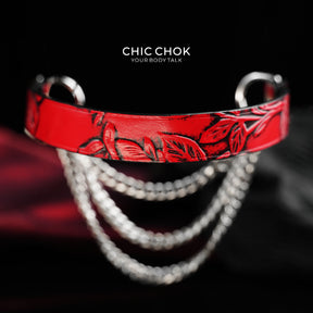CHICCHOK [Breathless] Pulling Fashion and Fun Choker(Black and Red Pattern)