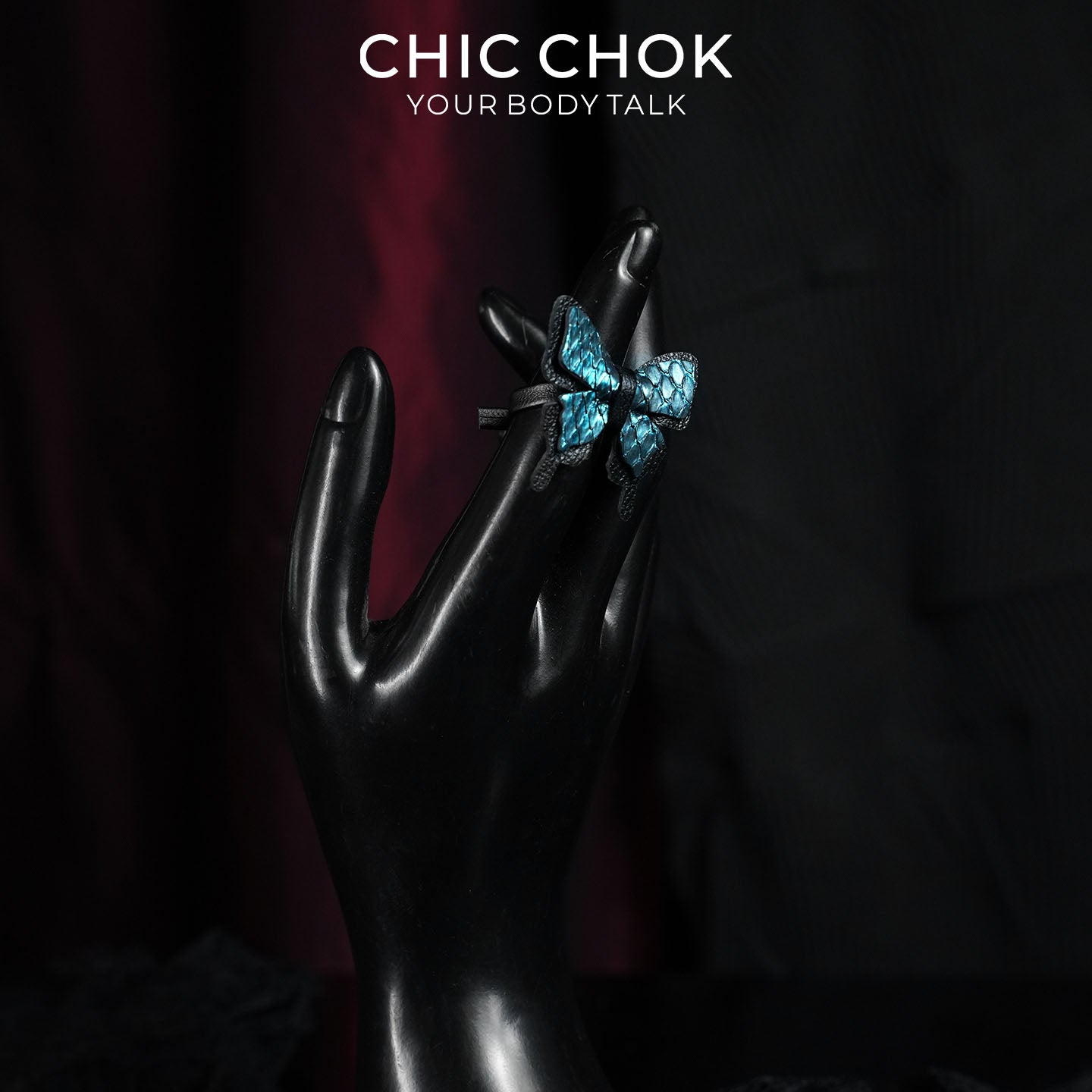 CHICCHOK Cute Bunny Ring | First-Layer Leather Animal Ring | Kawaii Goth Accessory