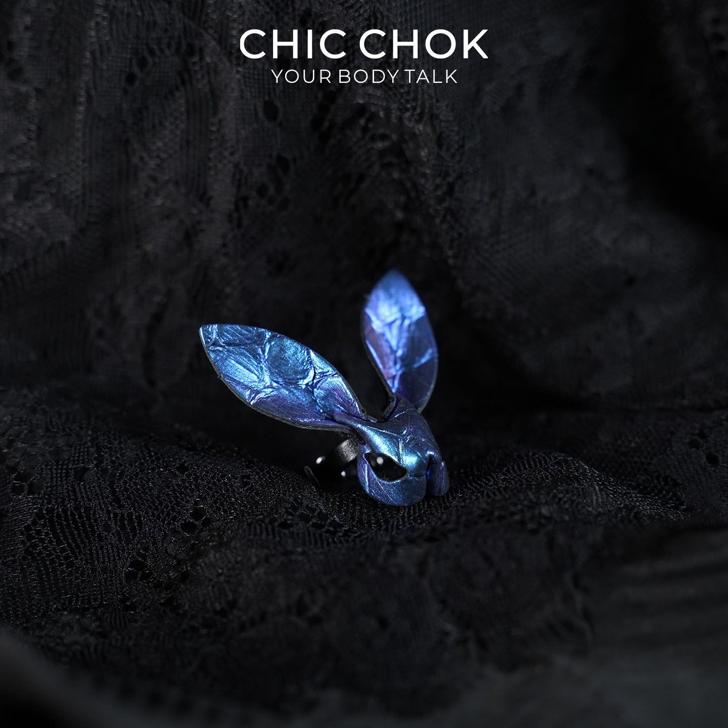 CHICCHOK Cute Bunny Ring | First-Layer Leather Animal Ring | Kawaii Goth Accessory