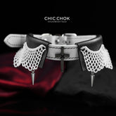 CHICCHOK "Clerical Precept" Hand-Stitched Leather Choker | Gothic Nun Cross Collar | Dark Ascetic Subculture Neckwear