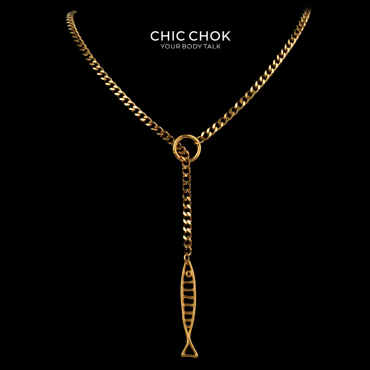 CHICCHOK Gilded Star Haven Y-Lariat Necklace | 18K Gold Plated Stainless Steel Cuban Chain | Vintage Textured Crushed Gold Heart Pendant Coquette Jewelry
