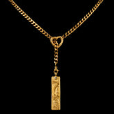 CHICCHOK Whispers of the Corona | Customized Tarot Major Arcana Y-Chain for the 12 Zodiac Signs | Heart-Shaped Clasp Vintage Gold Necklace | Dark Occult High-Street Accessories