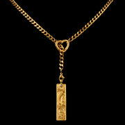 CHICCHOK Whispers of the Corona | Customized Tarot Major Arcana Y-Chain for the 12 Zodiac Signs | Heart-Shaped Clasp Vintage Gold Necklace | Dark Occult High-Street Accessories