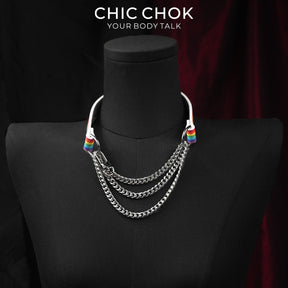 CHICCHOK [Breathless] Ras-du-cou arc-en-ciel, mode et jeu de traction