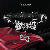 CHICCHOK [Spotty Pup] - Choker Fashion Adjustable Bulu Kuda Klasik Bintik Hitam