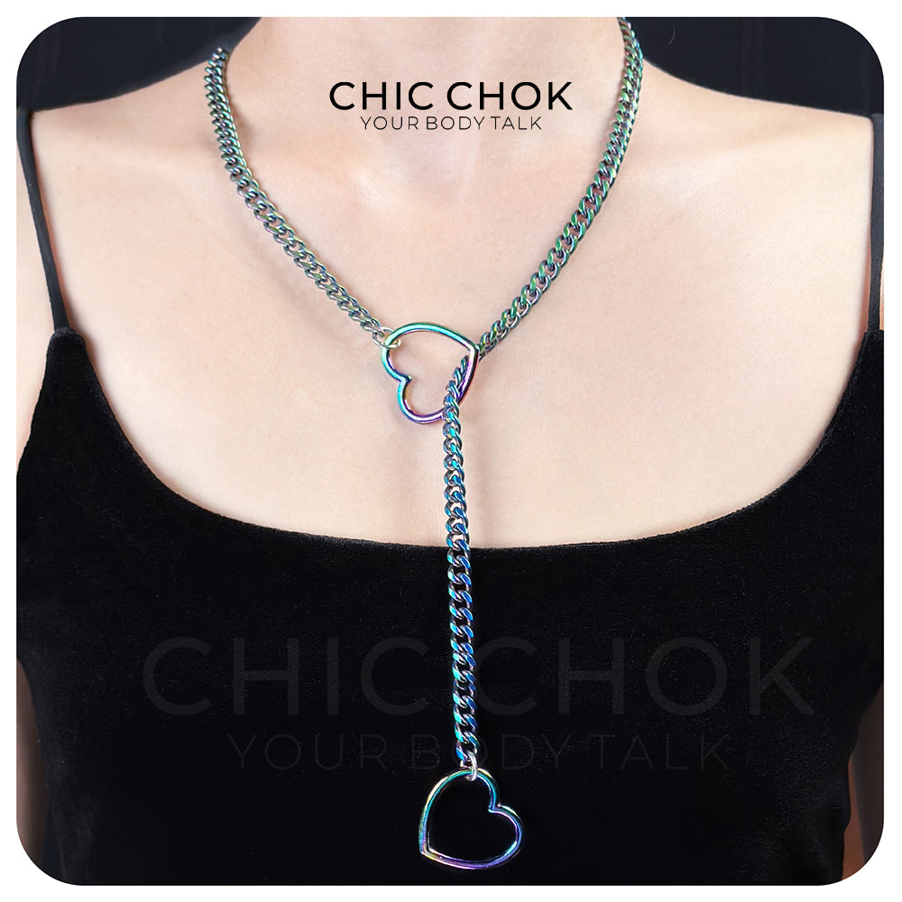 CHICCHOK [MeowChain] Heart O-ring Cuban chain necklace