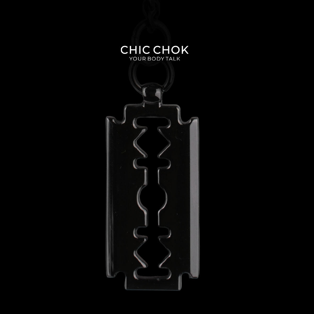CHICCHOK "Nightbound Sequence" Black Stainless Steel Y-Necklace | Gothic Heart Carabiner & Multi-Pendant Drop Chain | Dark Grunge Y2K Streetwear Jewelry
