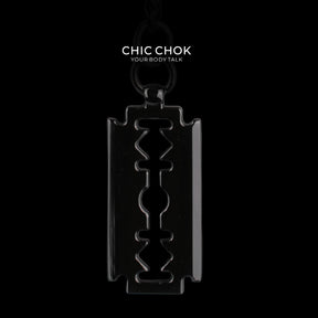 CHICCHOK "Nightbound Sequence" Black Stainless Steel Y-Necklace | Gothic Heart Carabiner & Multi-Pendant Drop Chain | Dark Grunge Y2K Streetwear Jewelry