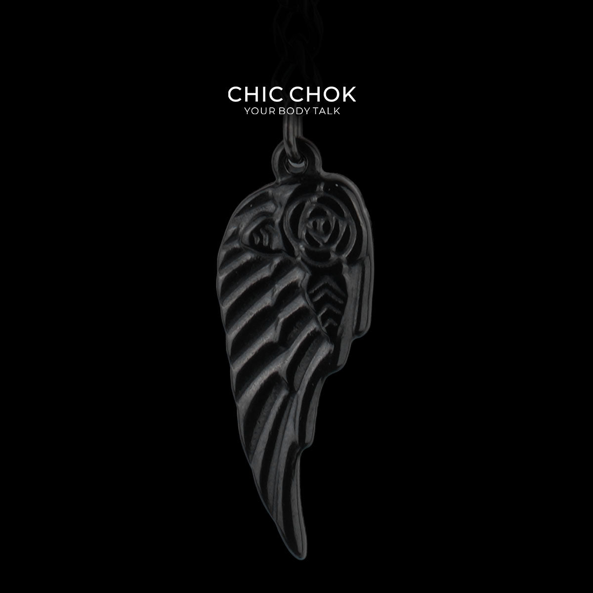 CHICCHOK "Nightbound Sequence" Black Stainless Steel Y-Necklace | Gothic Heart Carabiner & Multi-Pendant Drop Chain | Dark Grunge Y2K Streetwear Jewelry