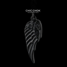 CHICCHOK "Nightbound Sequence" Black Stainless Steel Y-Necklace | Gothic Heart Carabiner & Multi-Pendant Drop Chain | Dark Grunge Y2K Streetwear Jewelry