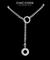 Kalung Rantai Y-Lariat Subversif CHICCHOK | Kalung Kerah Gothic dengan Rantai Cuban Link Baja Tahan Karat
