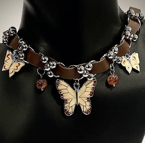 Fashion Fashion Necklace Butterfly Style Leather Necklace - Adjustable Necklace for daily wear