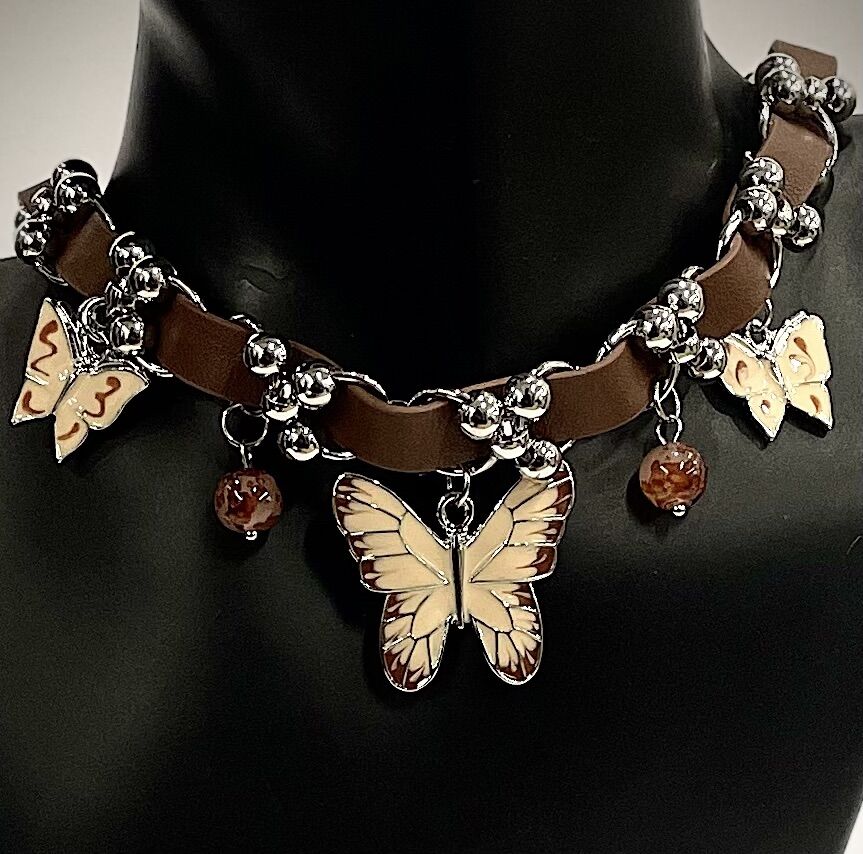 Fashion Fashion Necklace Butterfly Style Leather Necklace - Adjustable Necklace for daily wear