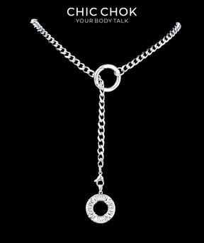 CHICCHOK Subversive Y-Lariat Chain Necklace | Gothic Stainless Steel Cuban Link Collar