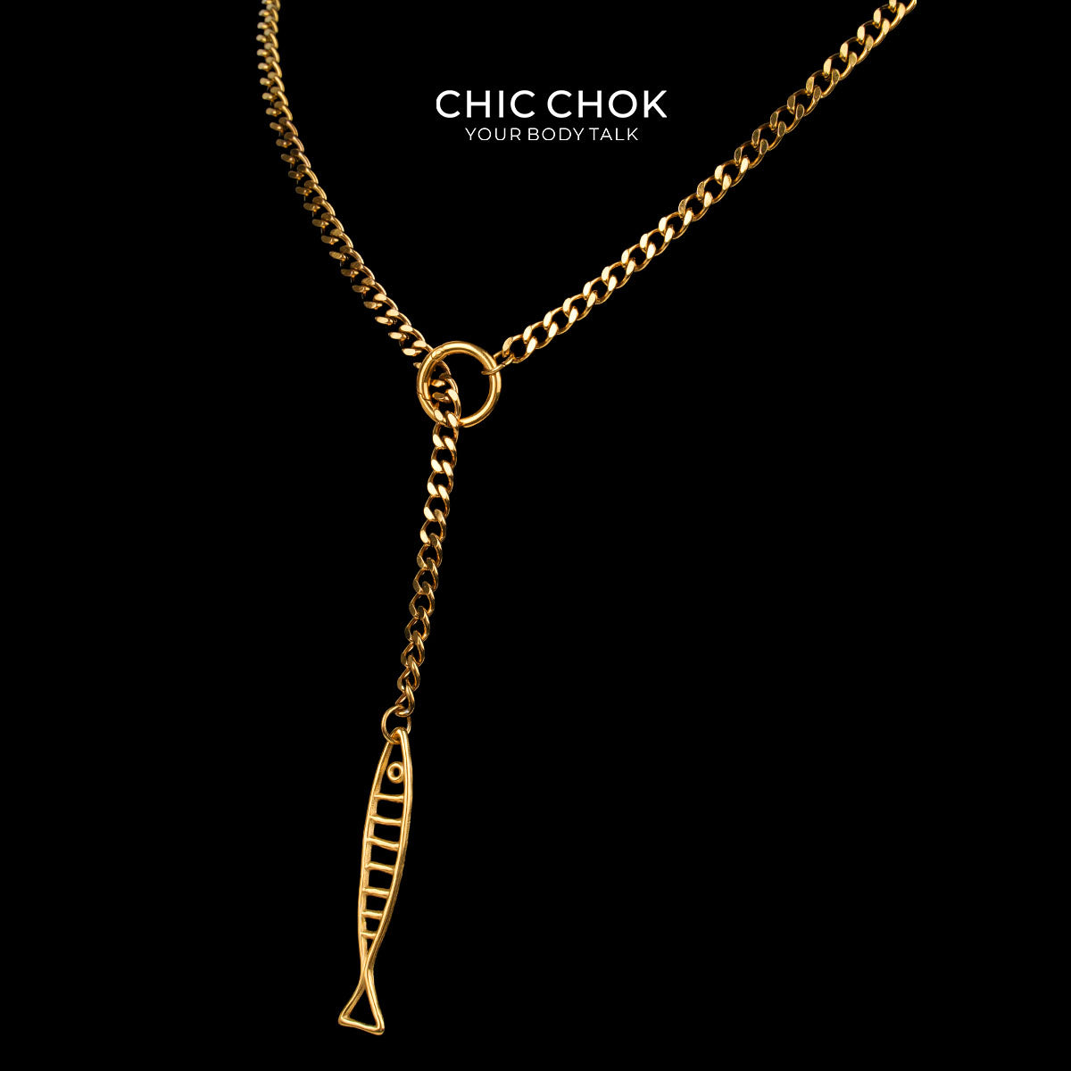 CHICCHOK Gilded Star Haven Y-Lariat Necklace | 18K Gold Plated Stainless Steel Cuban Chain | Vintage Textured Crushed Gold Heart Pendant Coquette Jewelry